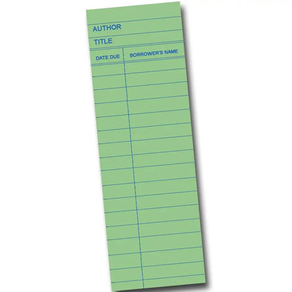 Yellow or Green Library Card Bookmark