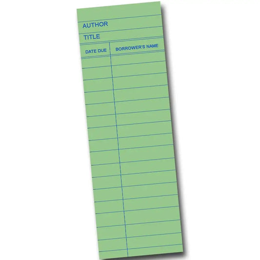 Yellow or Green Library Card Bookmark