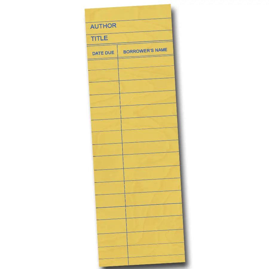 Yellow or Green Library Card Bookmark